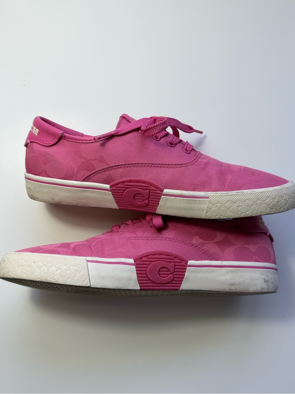 Coach Pink Signature Low-Top Canvas Sneakers